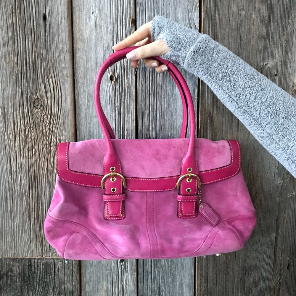 Suede Coach purse